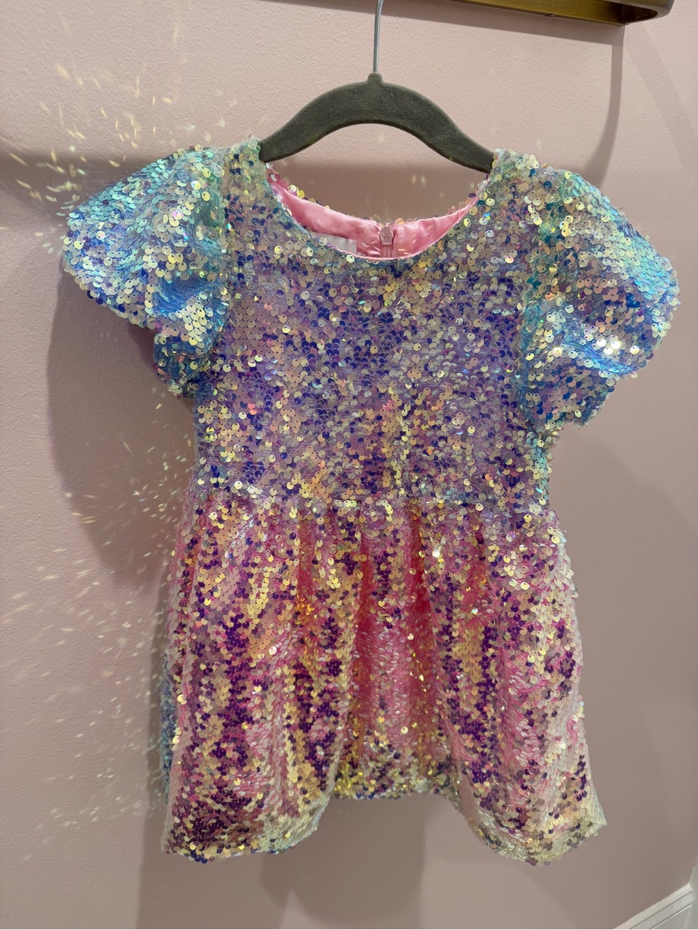 Lola + The Boys Ombre Sequin Puff Sleeve Dress
